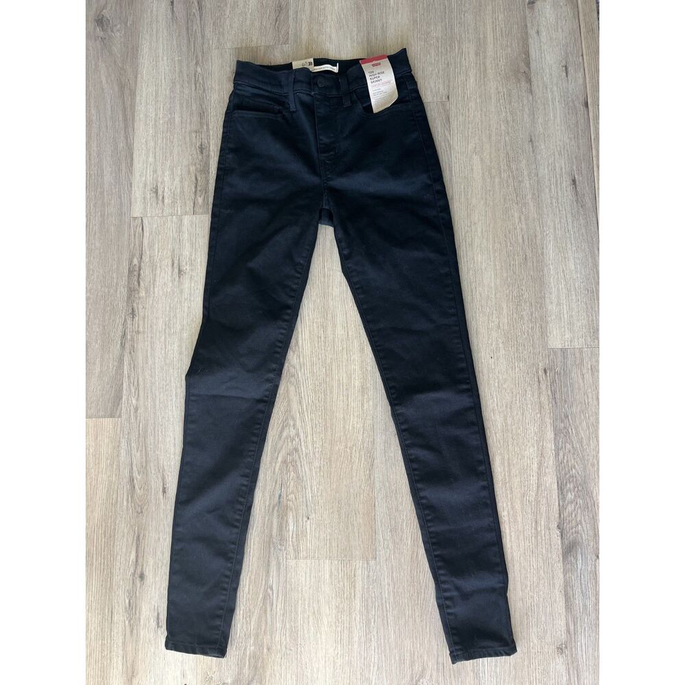 Levi's 720 New with Tag High Rise Super Skinny Black Jeans Women's Size 28 x 32